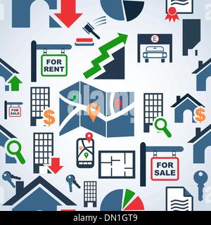 Property services market pattern Stock Vector