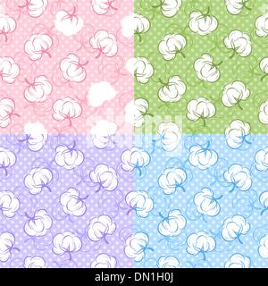 Seamless patterns with cotton buds Stock Vector