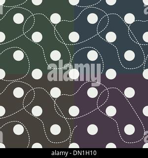 set of semless retro polka dot patterns Stock Vector