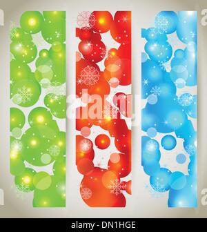 Set Christmas glossy banners with snowflakes Stock Vector