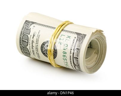 Roll of dollars isolated on a white background Stock Photo