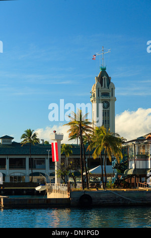 USA, Hawaii, Oahu, Honolulu, Honolulu Harbour, Aloha Tower Marketplace Stock Photo