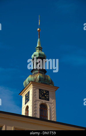 Clock tower the Clementinum former monastery complex outside Prague Czech Republic Europe Stock Photo