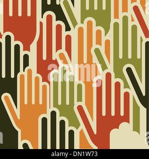 Multi-Ethnic hands seamless pattern Stock Vector
