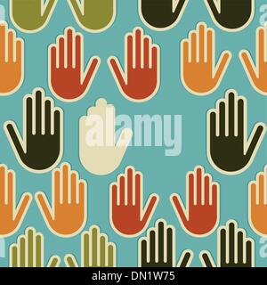 Diversity hands seamless pattern Stock Vector
