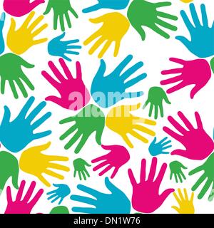 Social diversity hands seamless pattern Stock Vector