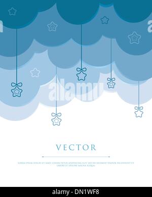 Stylized sky with clouds Stock Vector