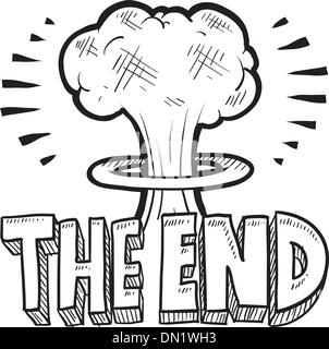 The end apocalypse sketch Stock Vector