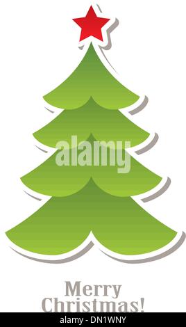Vector illustration of Christmas tree origami folded and hanging on the ...