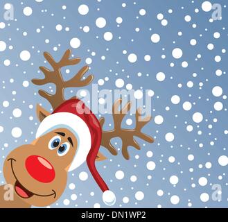 vector  red nosed reindeer Stock Vector