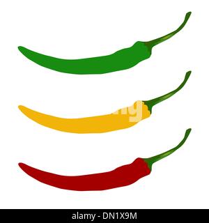 Hot chilli pepper vector set Stock Vector