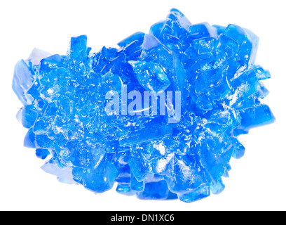 Isolated photo of a blue crystal or mineral on white background Stock Photo