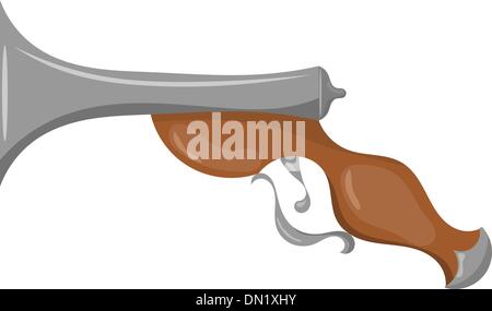 Cartoon illustration of an old gun. eps10 Stock Vector