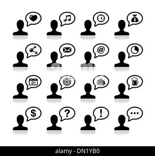 User communication, black icons set Stock Vector Image & Art - Alamy