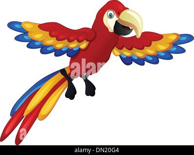 cute parrot cartoon Stock Vector