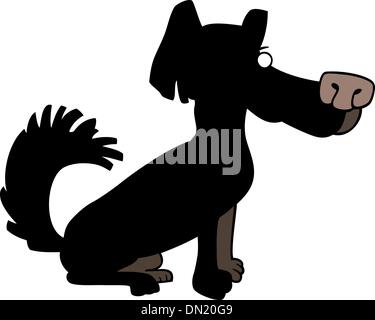 little shaggy dog cartoon illustration Stock Vector