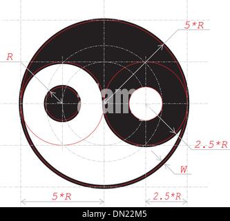 Black drawing of the Yin Yang symbol in doodle style. Vector ...