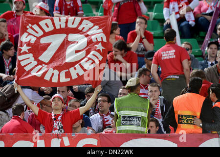 Agadir, Morocco. 17th Dec, 2013. The bavarian Fans await the FIFA Club World Cup semi final soccer match between Guangzhou Evergrande and FC Bayern Munich at the FIFA Club World Cup in Agadir, Morocco, 17 December 2013. Photo: David Ebener/dpa/Alamy Live News Stock Photo