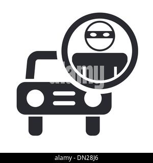 Vector illustration of single thief car icon Stock Vector