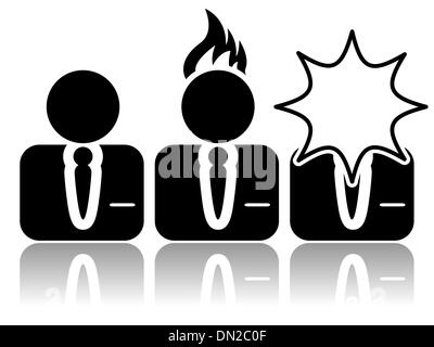 Vector illustration of isolated abstract stress icon Stock Vector