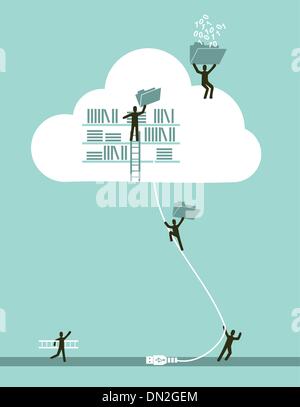 Cloud computing business concept Stock Vector