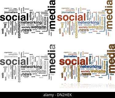 Social media word cloud Stock Vector