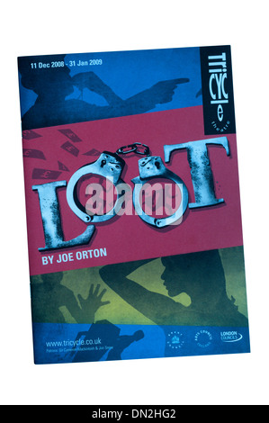 Programme for the 2008 production of Loot by Joe Orton at the Tricycle Theatre. Stock Photo