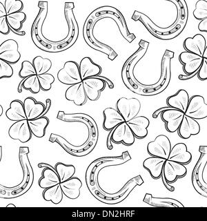 Seamless lucky objects background Stock Vector