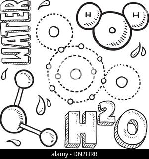 Water molecule science illustration Stock Vector