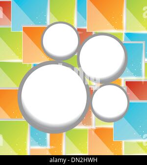 Abstract circle bubble, colorful square background Stock Vector