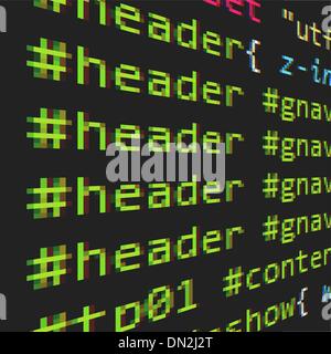 CSS and HTML code Stock Vector