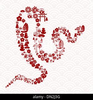 Chinese New Year of the Snake Stock Vector