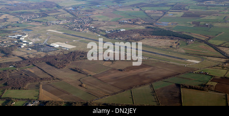 aerial view of Doncaster Sheffield Airport, formerly RAF Finningley Stock Photo