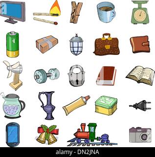 Set of home related objects Stock Vector