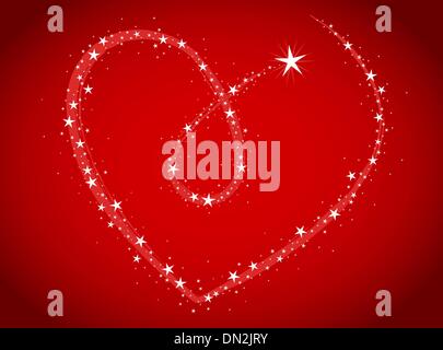 love bright theme with stars heart Stock Vector