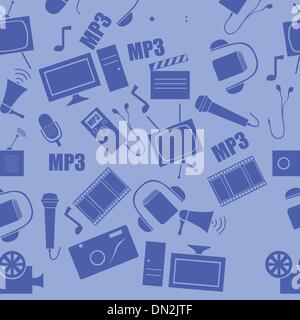 media seamless pattern Stock Vector