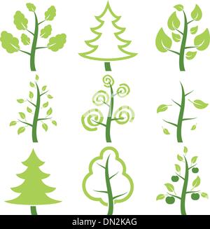 icons set trees Stock Vector Image & Art - Alamy