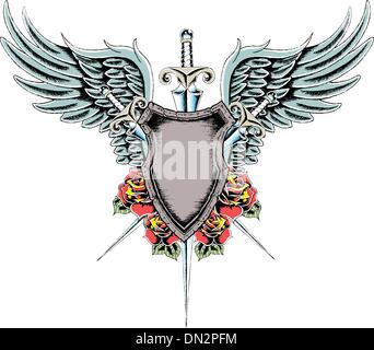 heraldic royal badge shield Stock Vector
