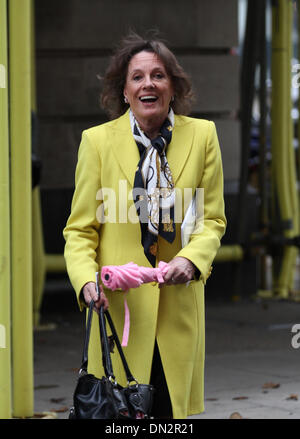 London, UK, 18th December 2013. Esther Rantzen, CBE, British journalist and television presenter, seen leaving the BBC radio two Stock Photo