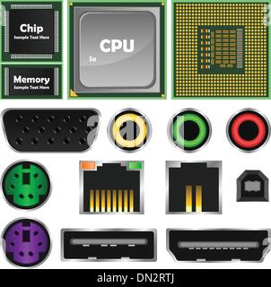 computer elements Stock Vector