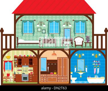 House in a cut Stock Vector