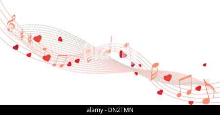 Love song and music notes - vector illustration Stock Vector