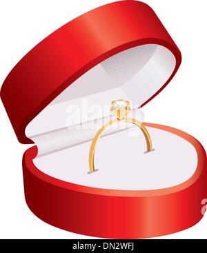 Ring in a red box Stock Vector