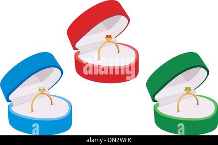 Ring in a  box Stock Vector