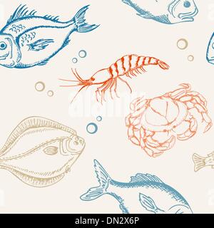 seamless pattern with fish Stock Vector