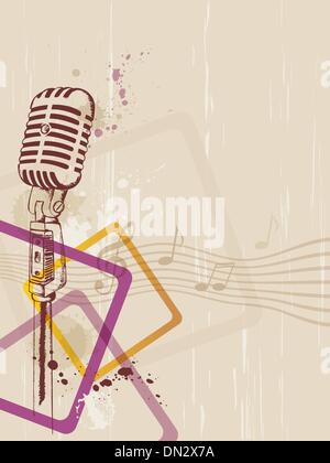 retro background with microphone Stock Vector