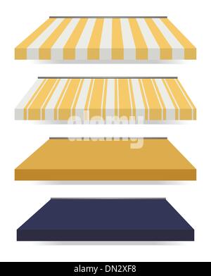 four different colored vector awnings Stock Vector