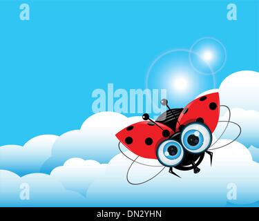 Ladybug with Blue Eyes Flying in the Air Stock Vector Image & Art - Alamy