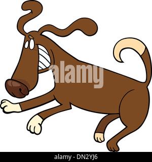 playful dog cartoon illustration Stock Vector
