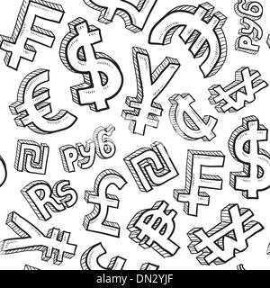 Seamless currency symbol background Stock Vector